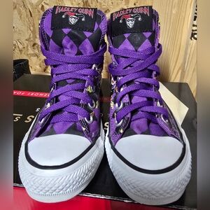 Harley Quinn Purple High-Top Converse All Star Sneakers